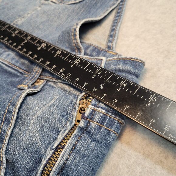 Rue 21 Overalls Women's Size 3/4 Skinny Distressed Denim Bib Cowgirl Countryglam - Picture 7 of 16